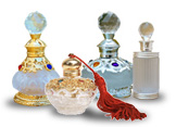 Perfume Glass Bottles with Metal and Beads Decoration